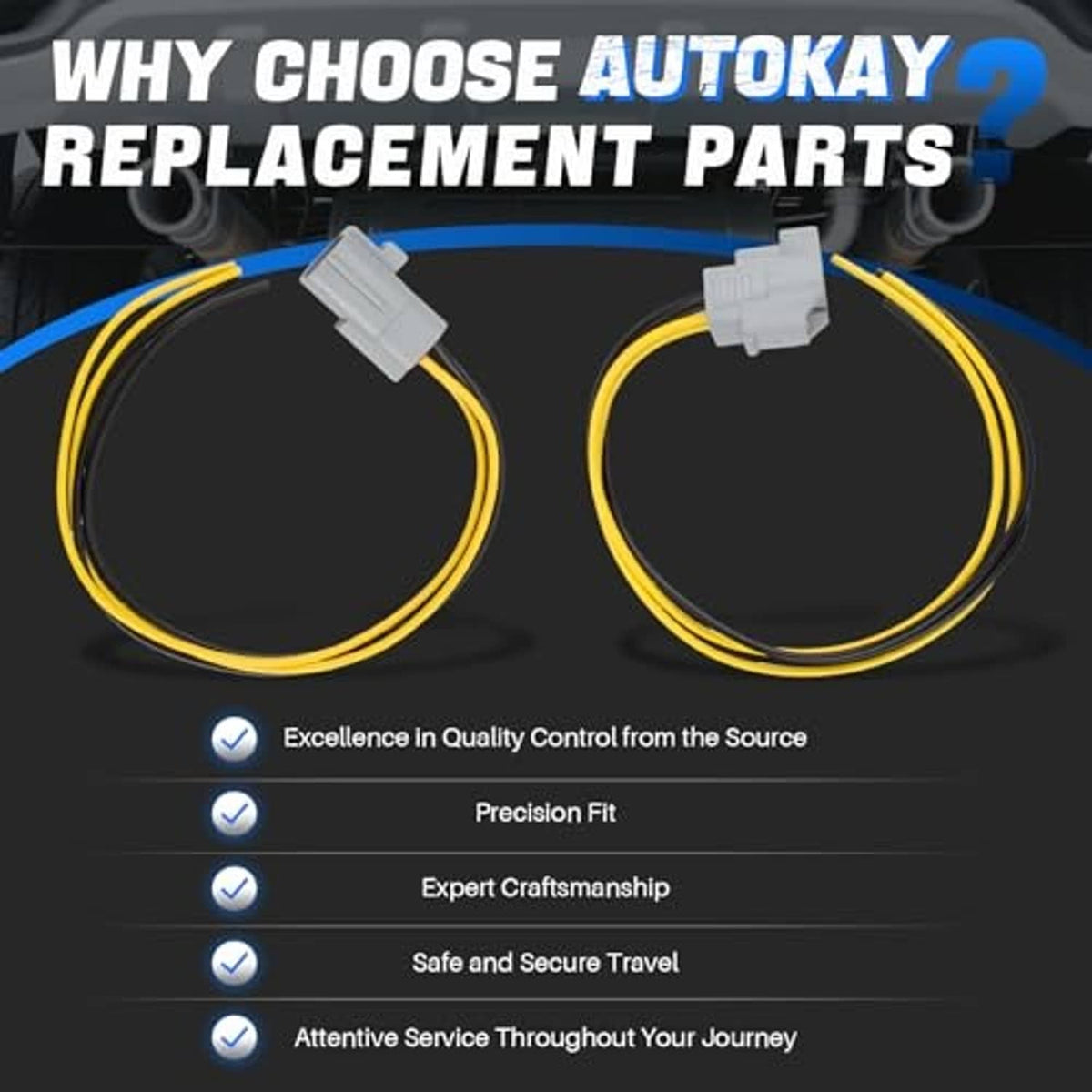 Throttle body connector pigtail set of two, each with 4-pin plug and yellow wire leads