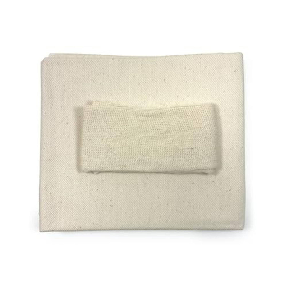 Natural cotton pastry cloth with folded inner pocket, square cover set