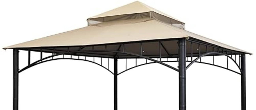 Light beige replacement gazebo roof canopy with peaked top and corner vent
