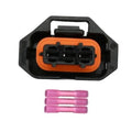 Throttle-position sensor electrical connector with orange locking housing and black pins