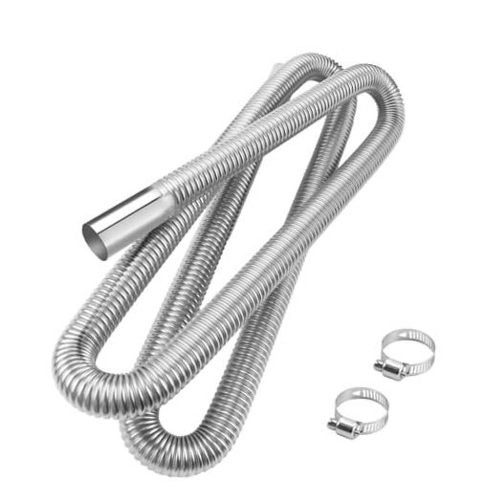 Stainless steel flexible exhaust hose, coiled metal tube with straight end
