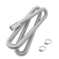 Stainless steel flexible exhaust hose, coiled metal tube with straight end
