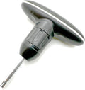 Golf torque wrench with click-style head and metal shaft, dark gray finish