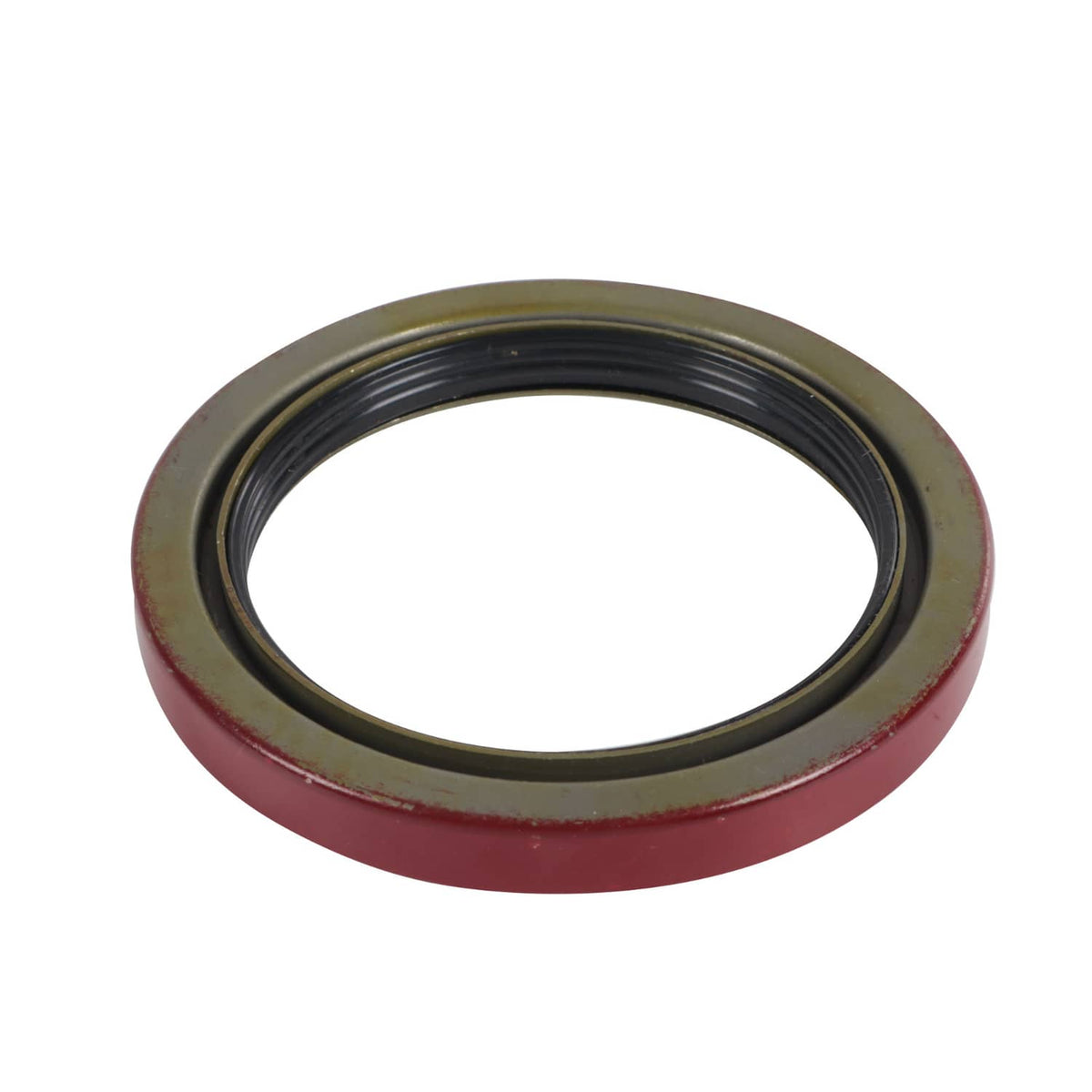 Trailer bearing seal ring with red outer edge and black inner sealing surface