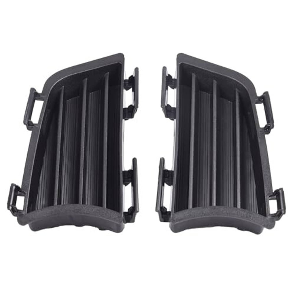 Black fog light grille covers, front-facing vertical ribs with side mounting brackets