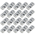 Pack of brushed metal sectional couch connector plates with two screw holes each
