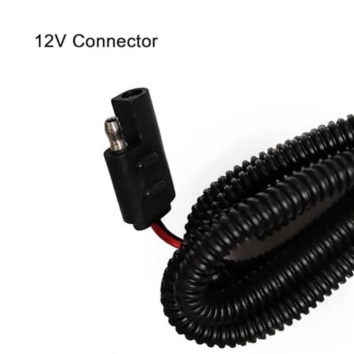 12V wiring connector and black coiled cable for red third brake light bar