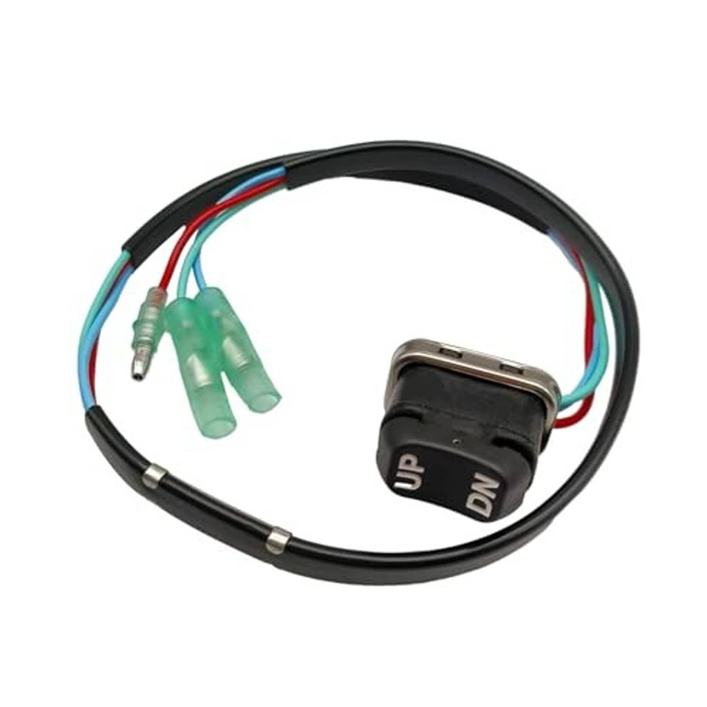 Trim & tilt switch module with black UP/DN rocker and multi-color wiring harness