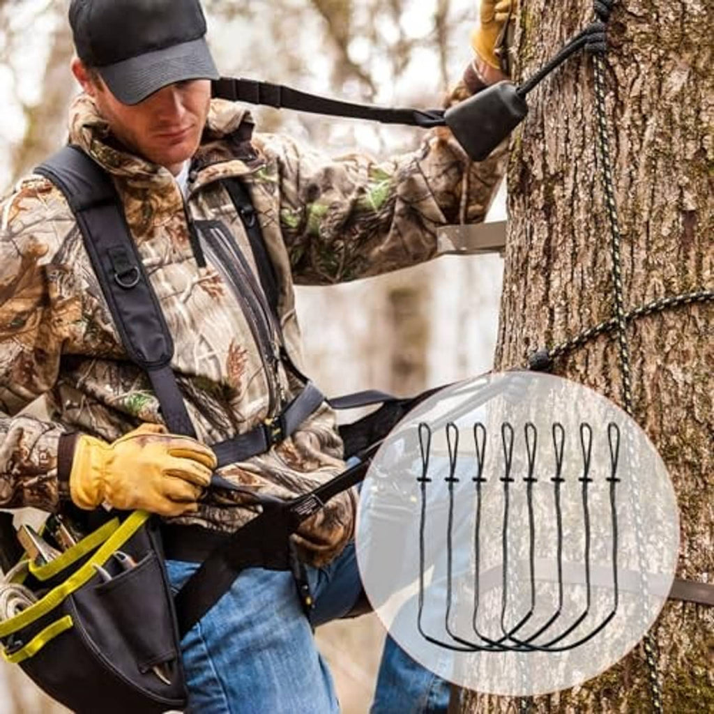 Climbing aider rope loops with step platform for tree climbing