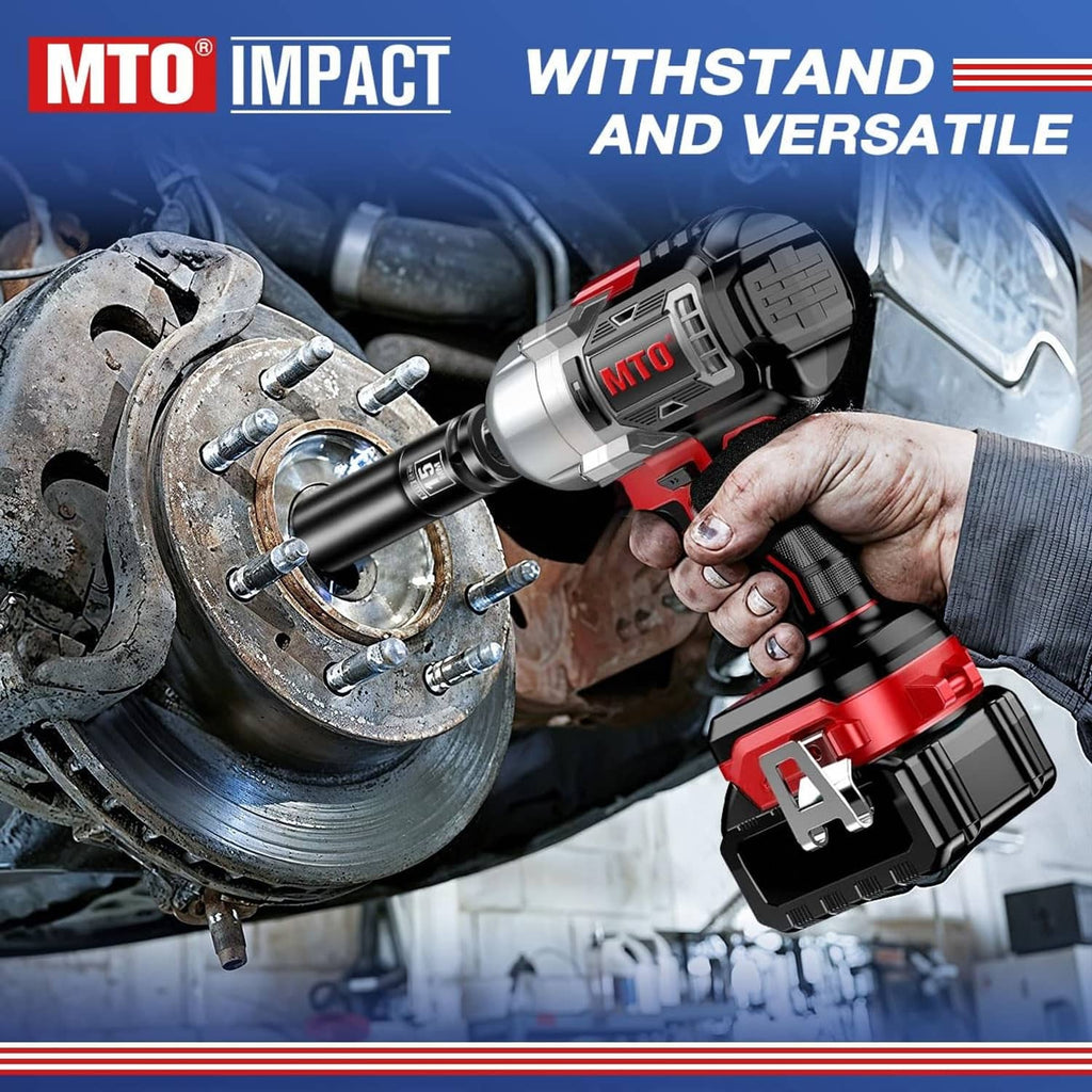 Black 15mm deep 6-point impact socket in use on a wheel hub