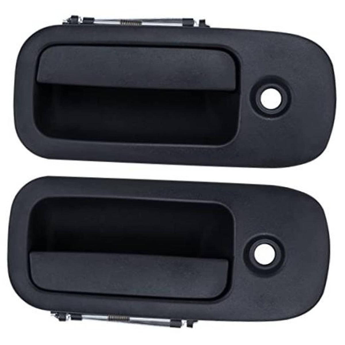 Front exterior door handle set, dark gray/black with round lock hole