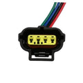 Throttle body actuator connector pigtail, 6-pin plug with yellow housing and colored wires