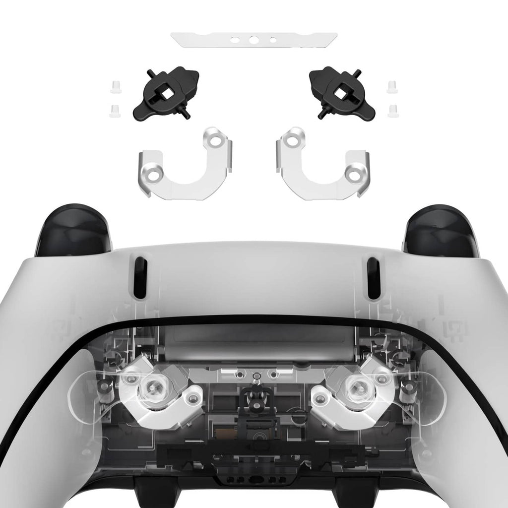 PS5 Edge back paddle replacement magnetic module kit with two black paddle switches and mounts