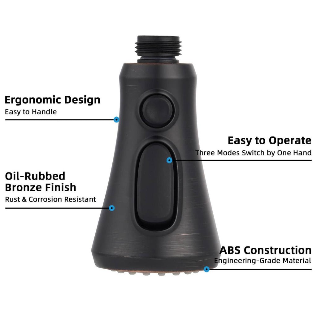 Oil-rubbed bronze handheld kitchen sprayer with ergonomic switch and ABS body