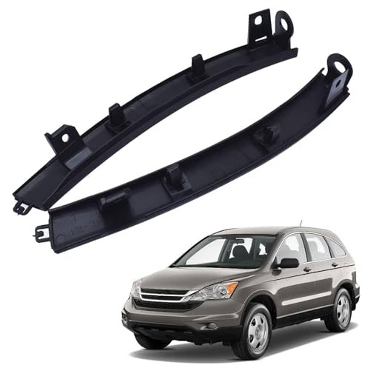 Black front bumper filler trim pieces, left and right, replacement front bumper inserts