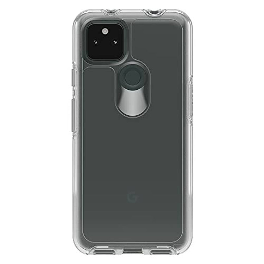 Clear Pixel 5a case back, camera and fingerprint cutouts with slim protection