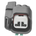 ABS wheel speed sensor pigtail connector, gray housing with 2-pin white plug and red seal