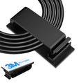 Black adhesive cable management clips for bundling large cords, 20-pack set