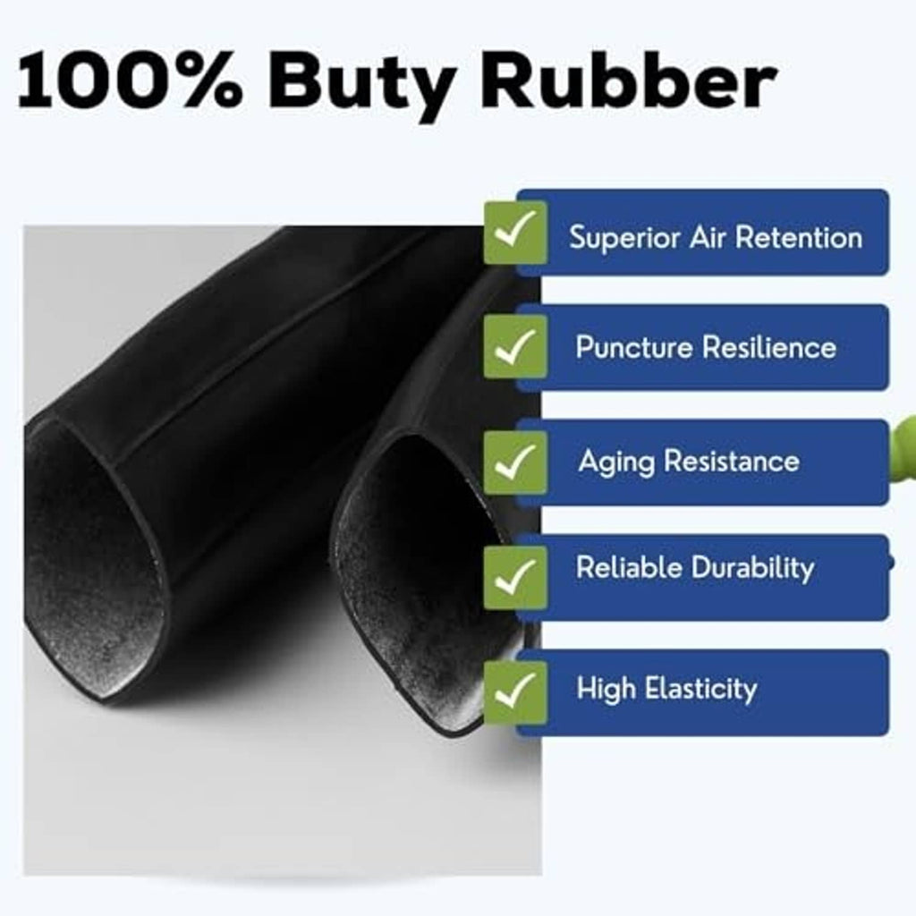 Black rubber inner tube section with thick walls and reinforced durability