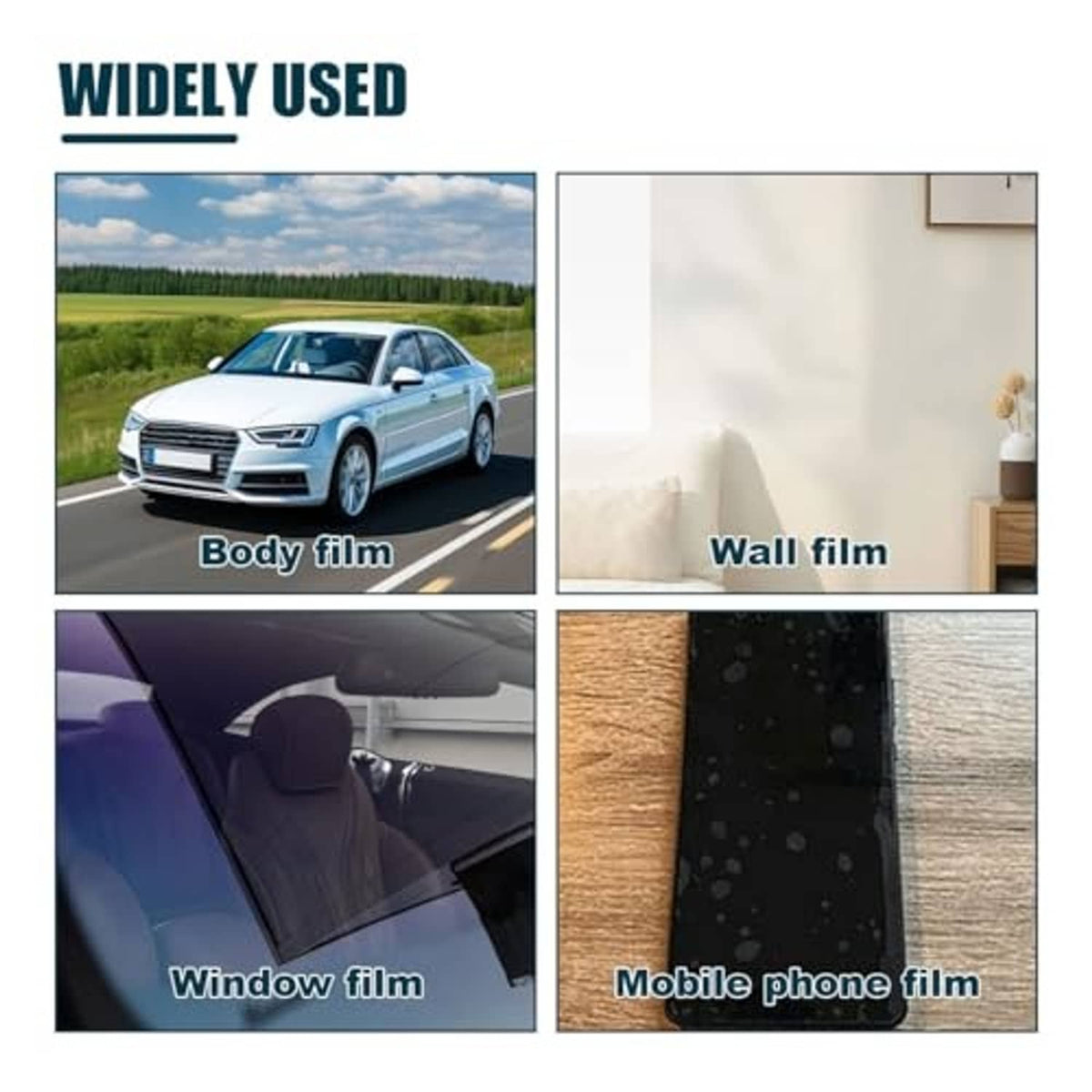 Window tint squeegee used for body film, wall film, window film, and mobile film