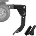 Trencher ripper attachment with curved shank and hitch-style mounting bracket, black