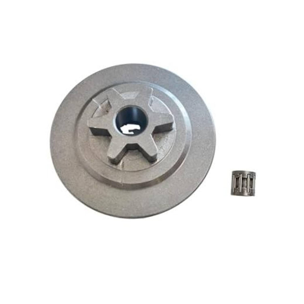 Metal clutch drum sprocket with 6-tooth star and central hole