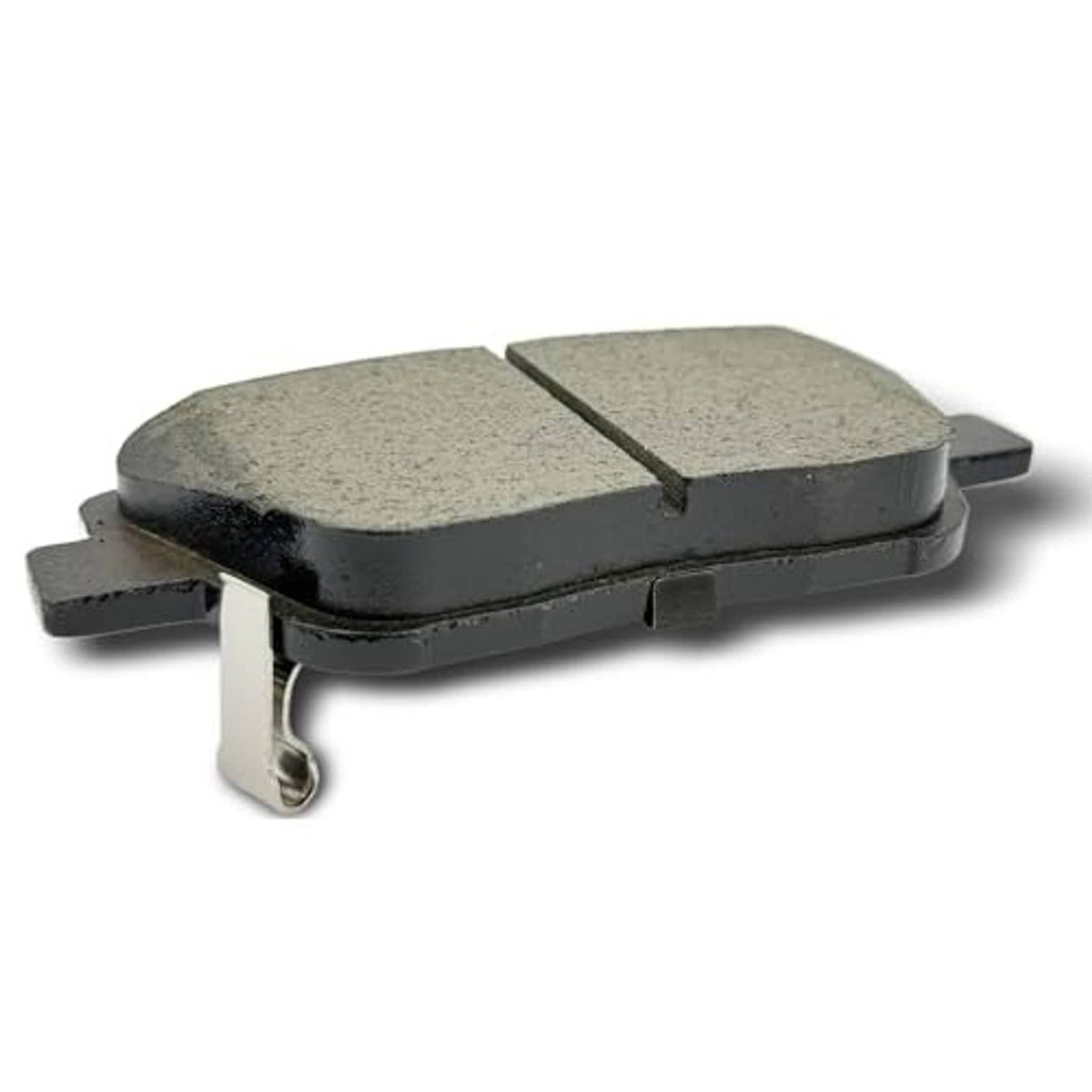 Brake pad set single gray pad with metal backing and center seam groove