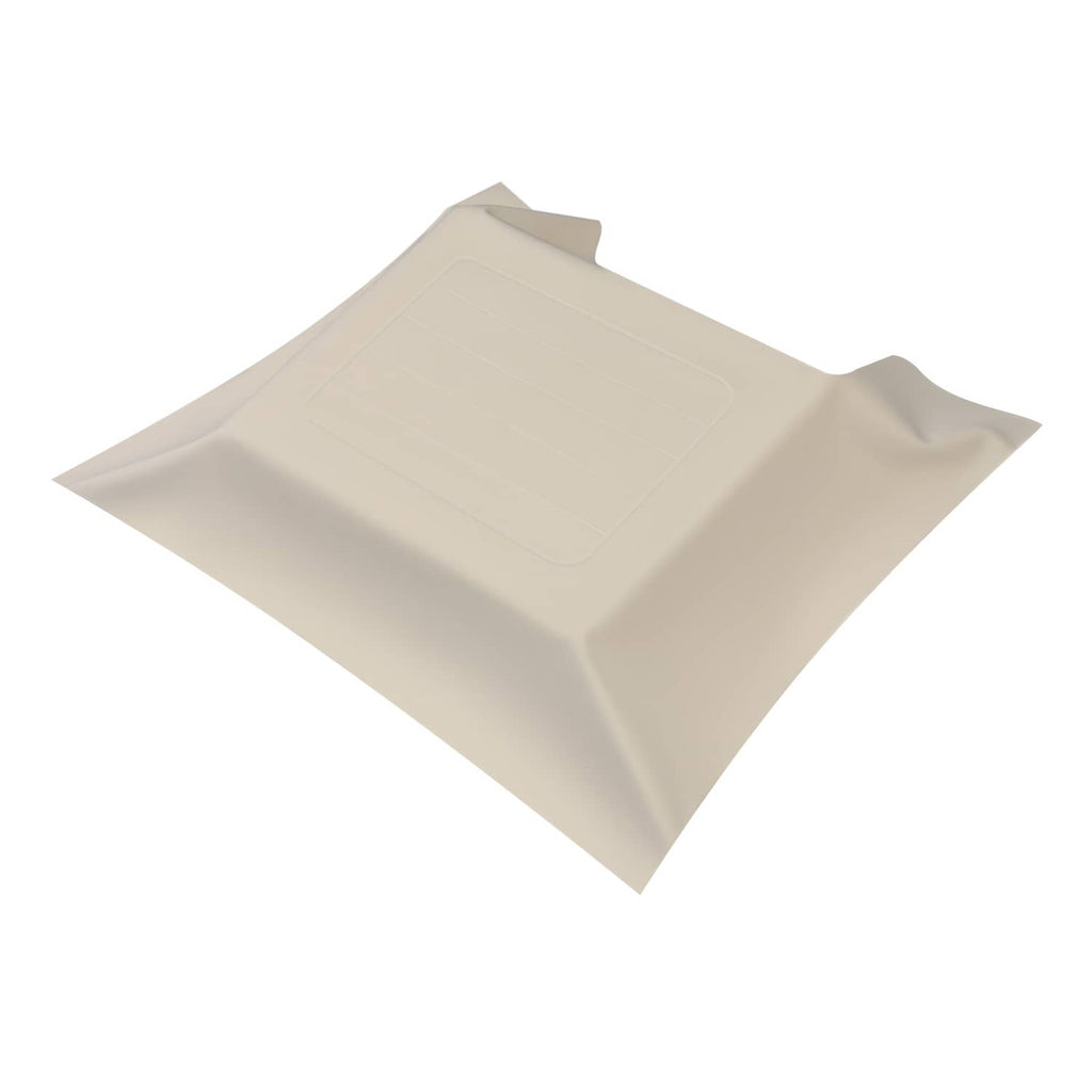 Light beige seat back cover angled view with molded central rectangular panel