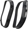 Set of two black plastic tow hook bezel covers, right and left, with mounting tabs