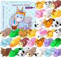 Assorted mini forest animal mochi squishy stress toys, colorful set