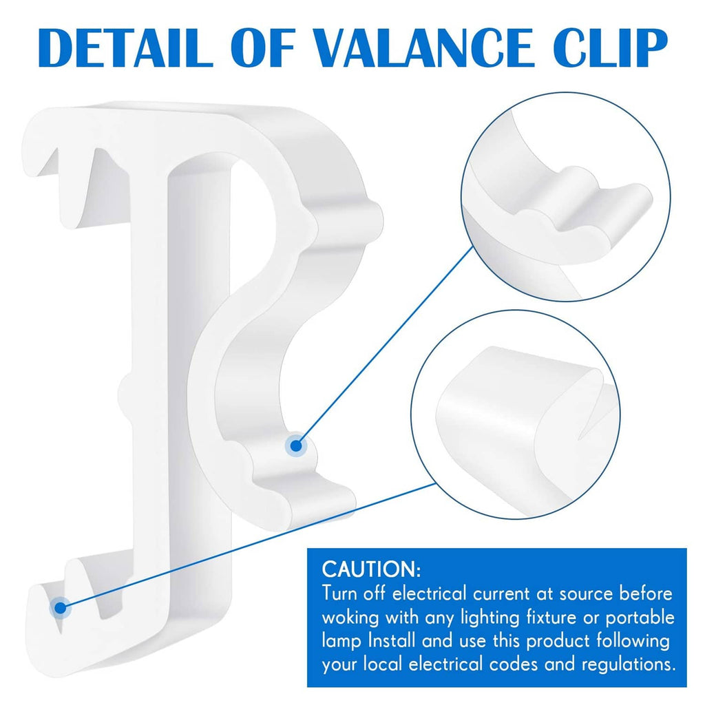 White valance clip detail diagram with caution installation note