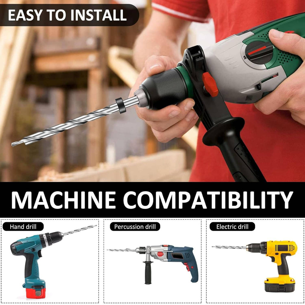 Pocket hole drill bit with depth stop collar used with a power drill