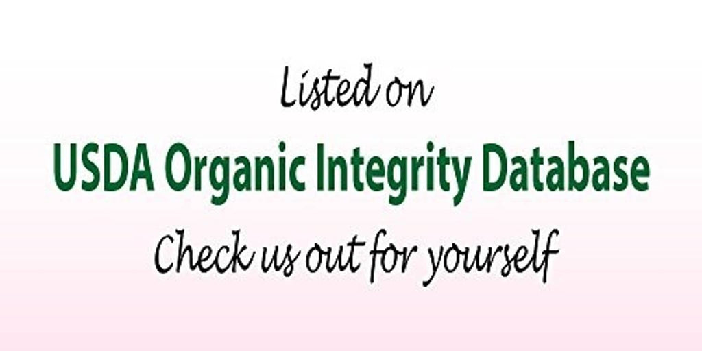 Listed on USDA Organic Integrity Database banner graphic