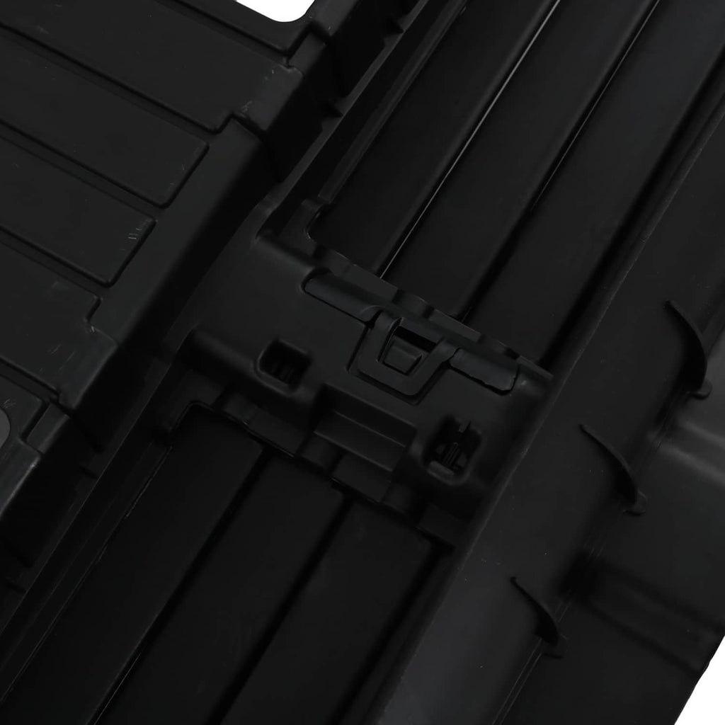 Black radiator shutter assembly with clips and molded channels
