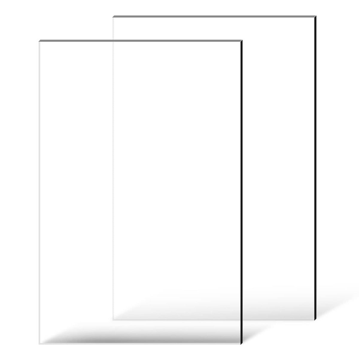 Clear acrylic sheet pair, two stacked rectangular panels with transparent finish