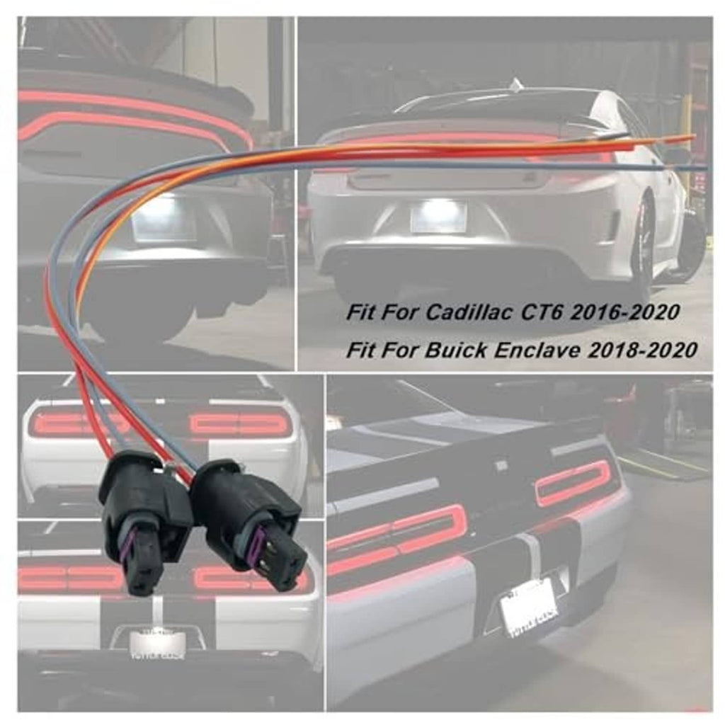 License plate light wiring pigtail connectors with colored harness and gray plug housings