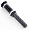 Oil-rubbed bronze bathroom sink drain with extended flexible pipe and stopper flange
