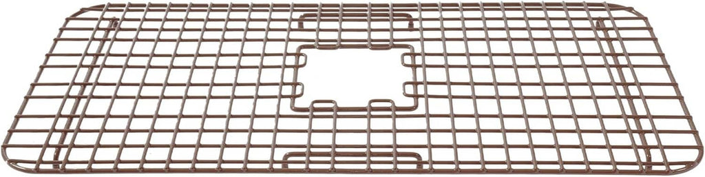 Kitchen sink bottom grid in antique brown with rectangular wire mesh and center supports