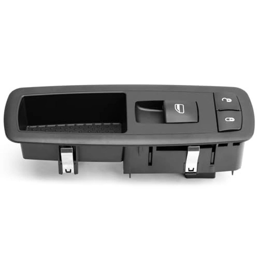 Power window switch underside view with control icons and mounting tabs