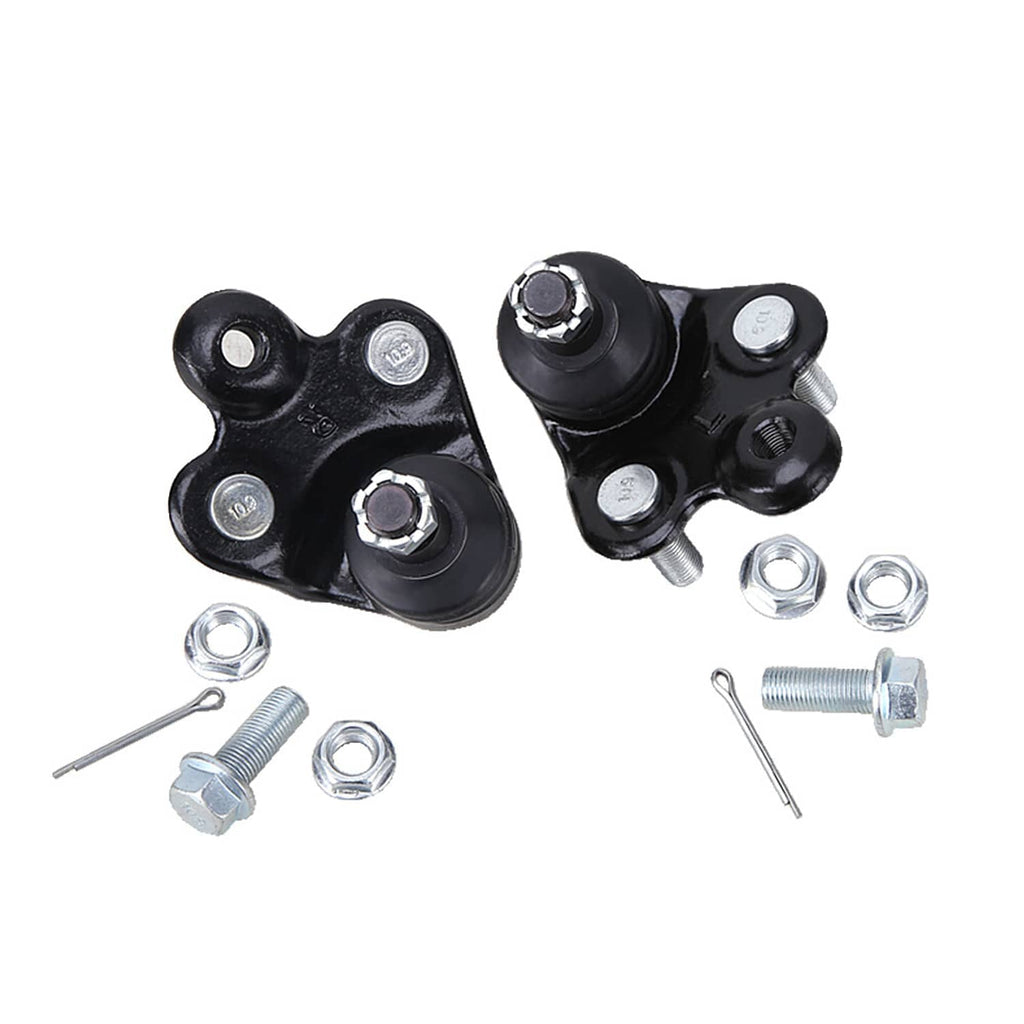 Front suspension ball joint kit parts: black brackets, washers, and mounting hardware