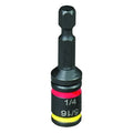Hex chuck driver bit with red and yellow rings, marked 1/4 on black base
