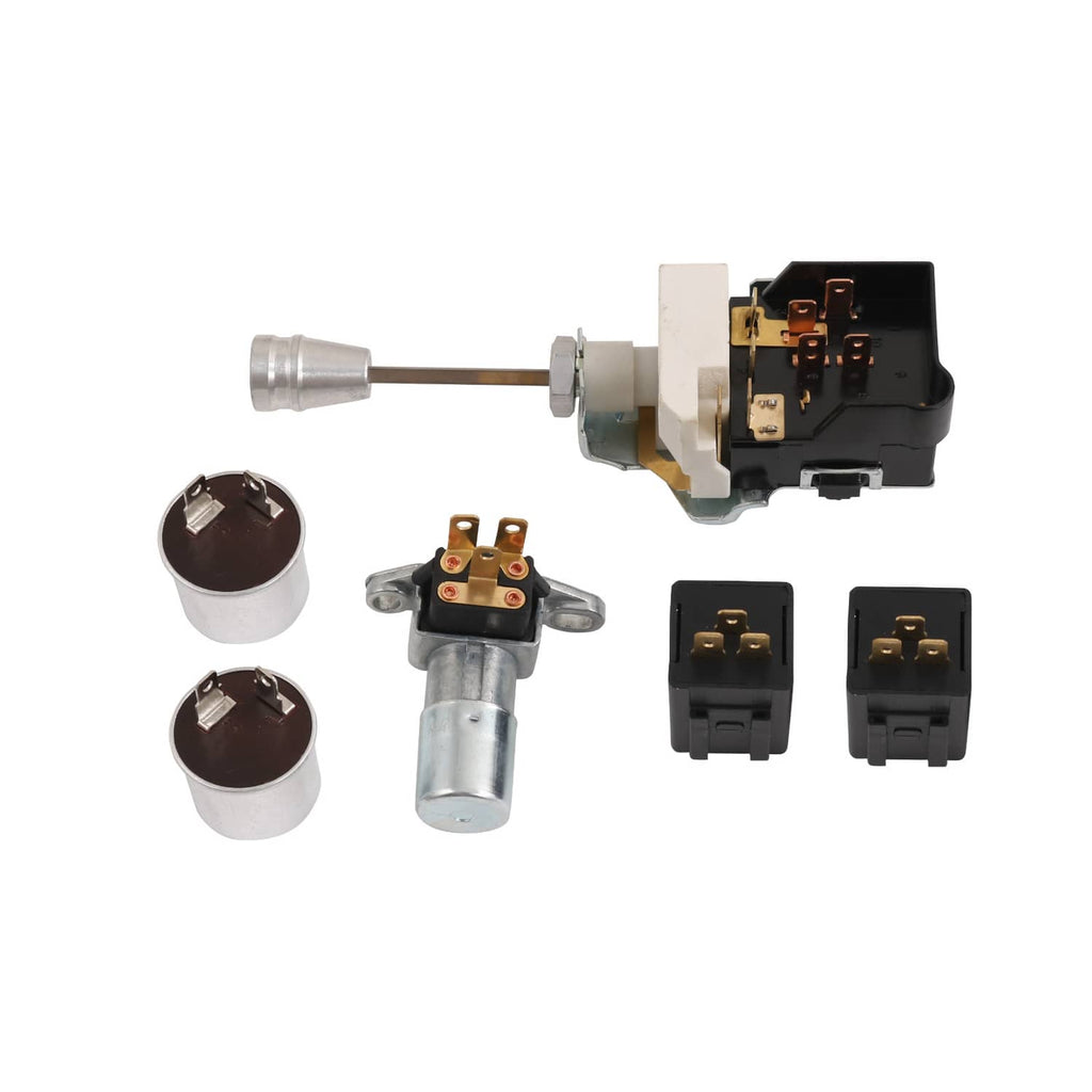 Ignition and wiring switches with metal bodies and black electrical connector housings