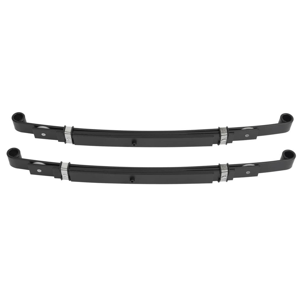 Rear leaf spring kit: black leaf spring pair with metal brackets and end bushings