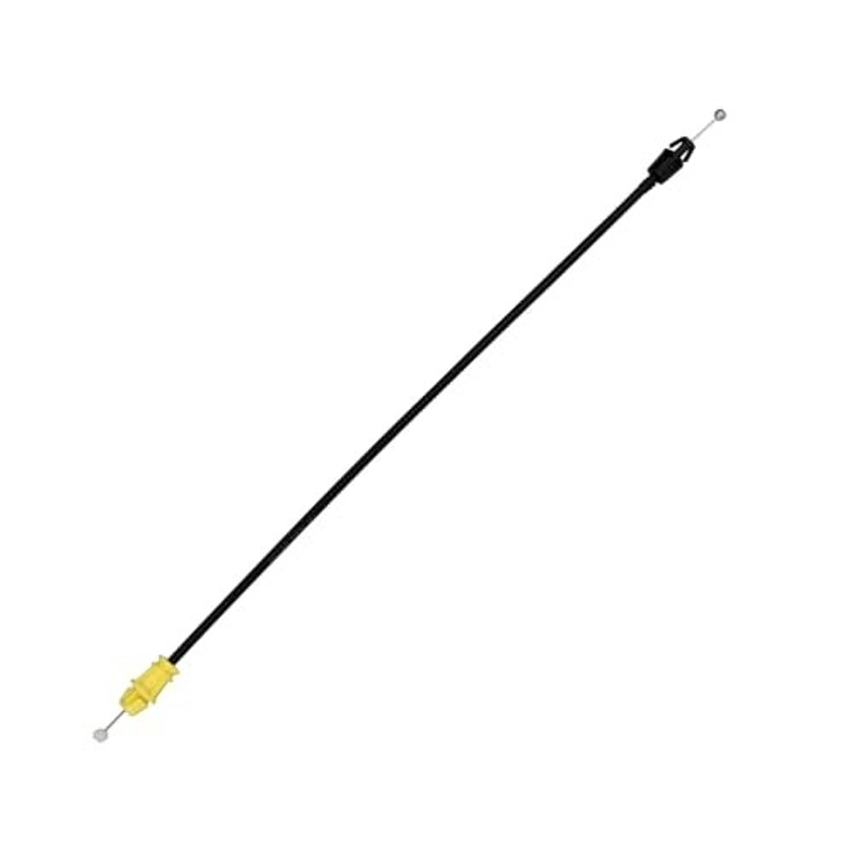 Black door latch release cable with yellow end coupler and small metal ball tip