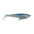 Blue shad swimbait fishing lure with lip and dual treble hooks