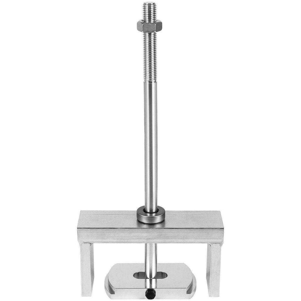 Cylinder sleeve puller tool with threaded screw and flat clamp base