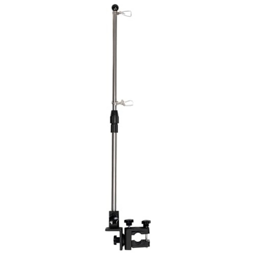 Stainless steel flag pole kit with top ball finial and mid clamp bracket