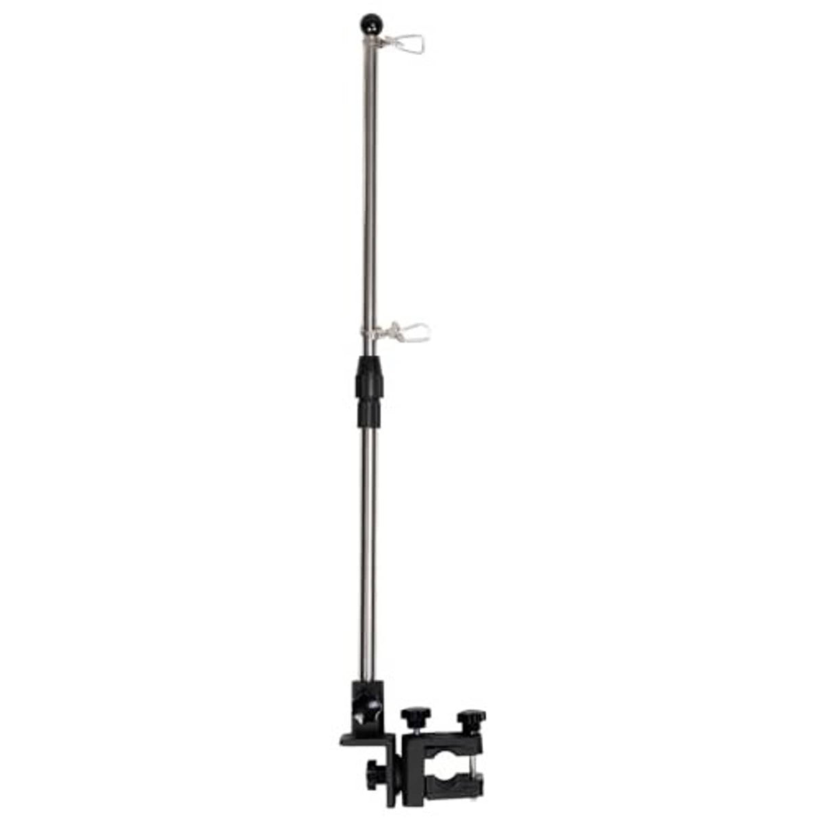 Stainless steel flag pole kit with top ball finial and mid clamp bracket