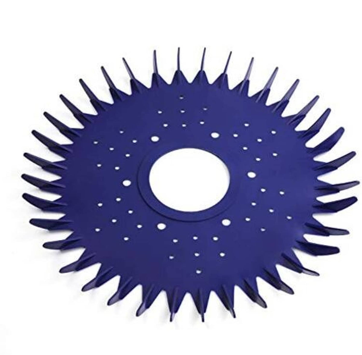 Purple finned seal disc replacement with center hole and spiked rubber edge