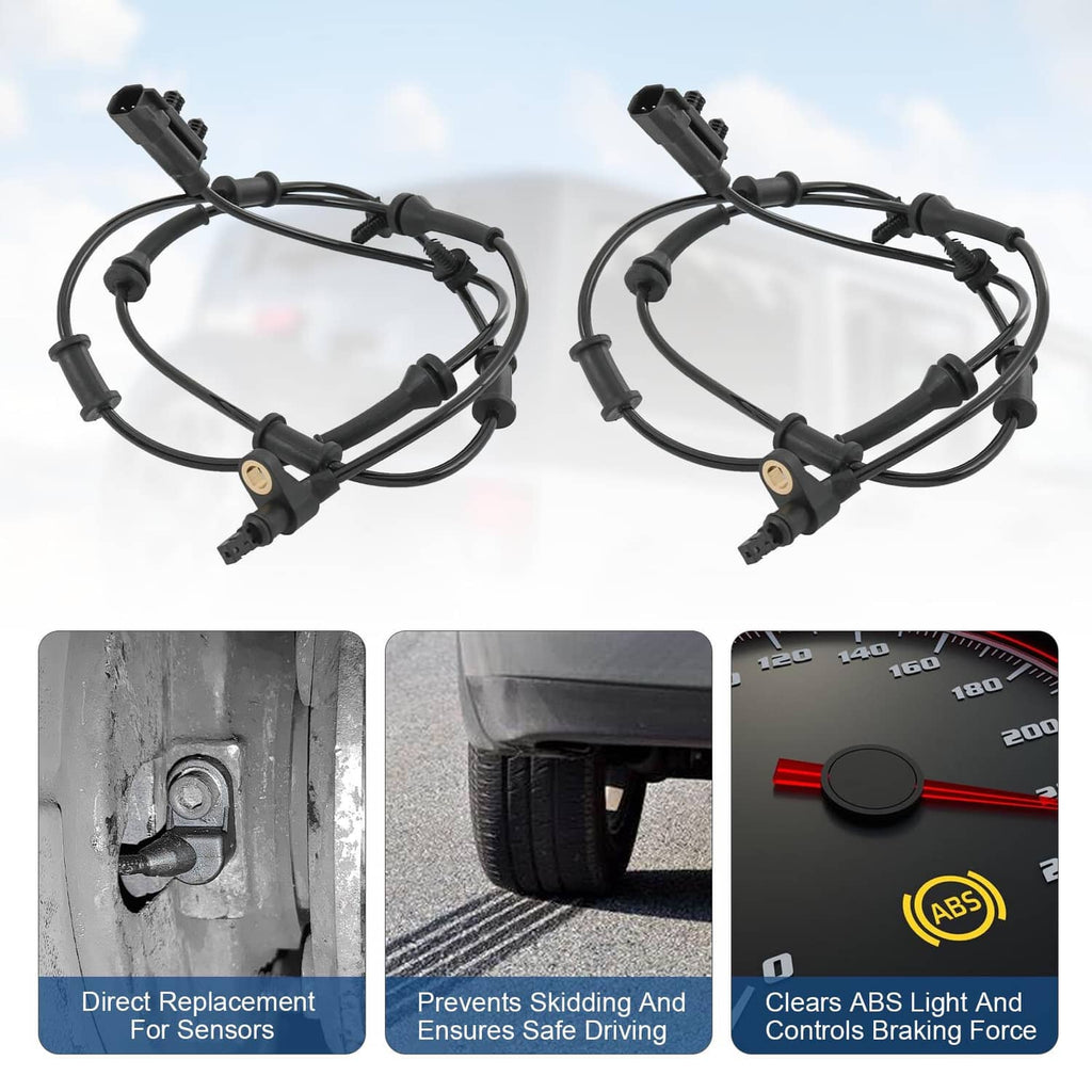 Two wheel speed sensor cable assemblies with mounting connectors and sensor modules